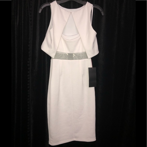 SOLD Stunning Bebe White Dress w/Shrug Jacket NWT - Picture 2 of 5